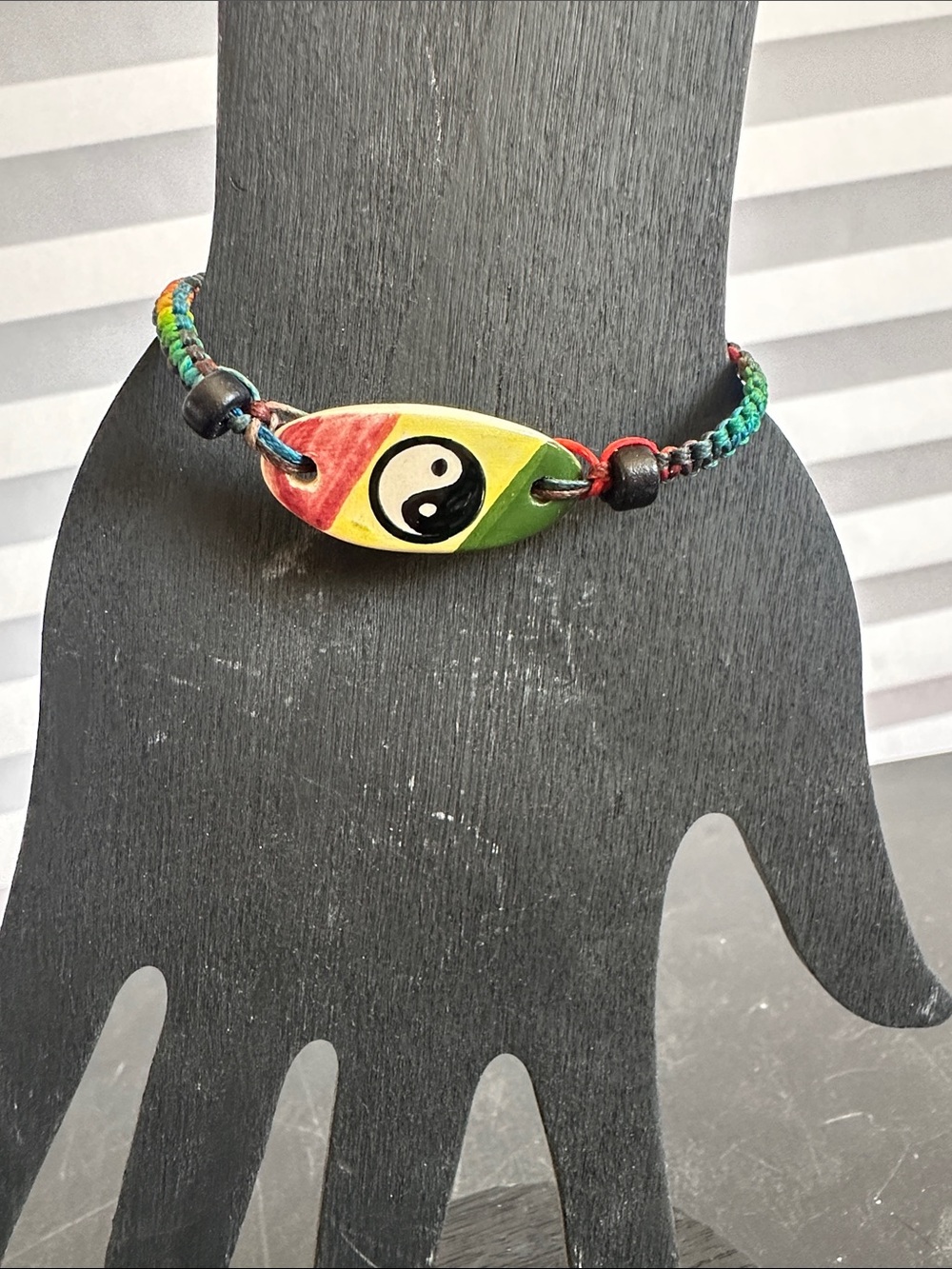 Yin & Yang Adjustable Sliding Knot Bracelet Unisex Boho Yoga Meditation Jewelry